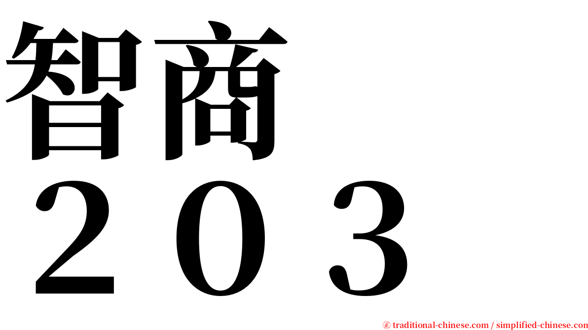 智商　　２０３ serif font